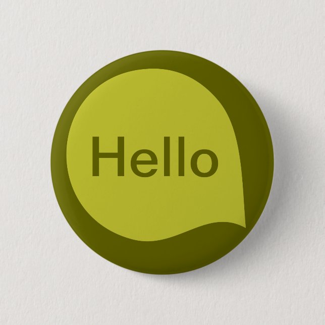 Badge Rond 5 Cm Bulle de mots - Banane jaune sur l'olive profonde (Devant)