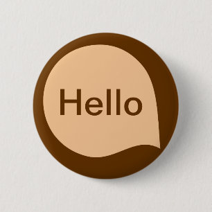 Badge Rond 5 Cm Bulle de mots - Sable Brown