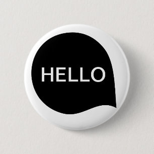 Badge Rond 5 Cm Bulle Word - Noir sur Blanc