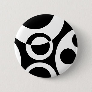 Badge Rond 5 Cm Bulles Abstraites B&W 01