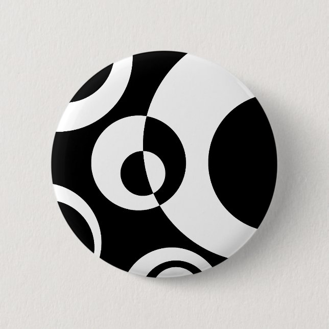 Badge Rond 5 Cm Bulles Abstraites B&W 02 (Devant)