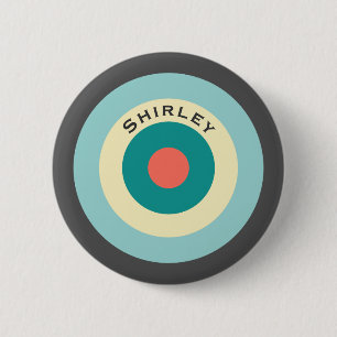 Badge Rond 5 Cm Bullseye combiné gris par Shirley Taylor