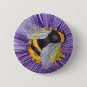 Badge Rond 5 Cm Bumblebee Pin On Button save The Bees!