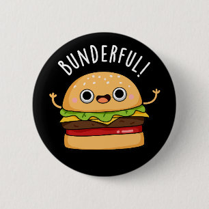 Badge Rond 5 Cm Bunderny Burger Bun Pun Pun Dark BG
