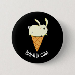 Badge Rond 5 Cm Bunnilla Cone Funny Bunny Vanilla Dark BG