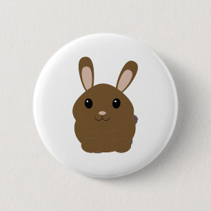 Badge Rond 5 Cm Bunny Brown