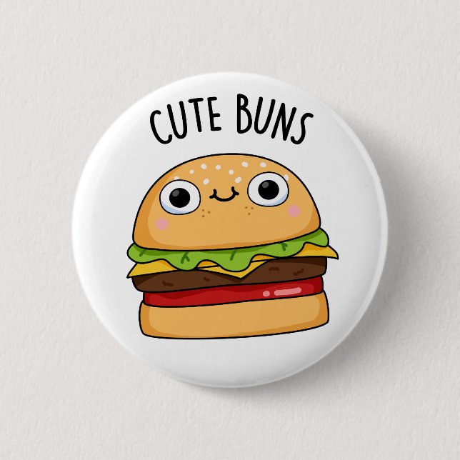 Badge Rond 5 Cm Buns mignons Funny Burger Pun (Devant)