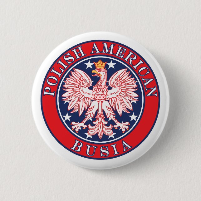 Badge Rond 5 Cm Bureaux américains polonais (Devant)