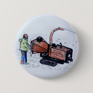 Badge Rond 5 Cm Burineur en bois de Timberwolf