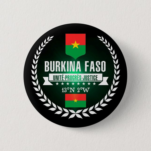 Badge Rond 5 Cm Burkina Faso (Devant)