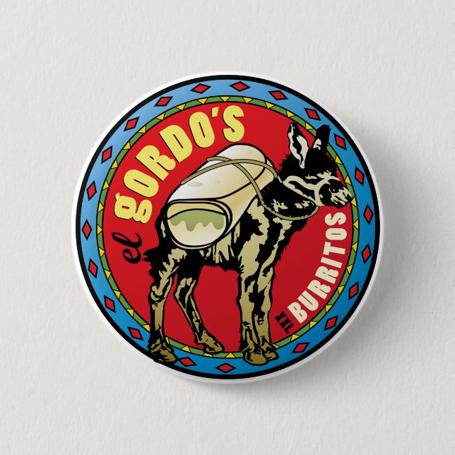 Badge Rond 5 Cm Burritos de XXL d'EL Gordo - nourriture mexicaine (Devant)