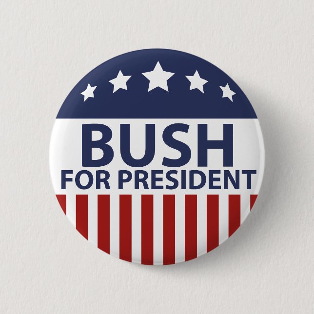 Badge Rond 5 Cm Bush pour le président (Devant)