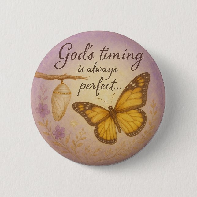 Badge Rond 5 Cm Butterfly Transformation - Button Design (Devant)