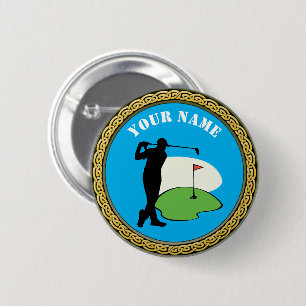 Badge Rond 5 Cm Button Golf - Ajouter un nom - Golfer