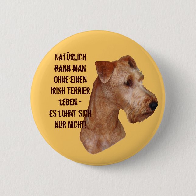 Badge Rond 5 Cm Button "Irish Terrier" (Devant)