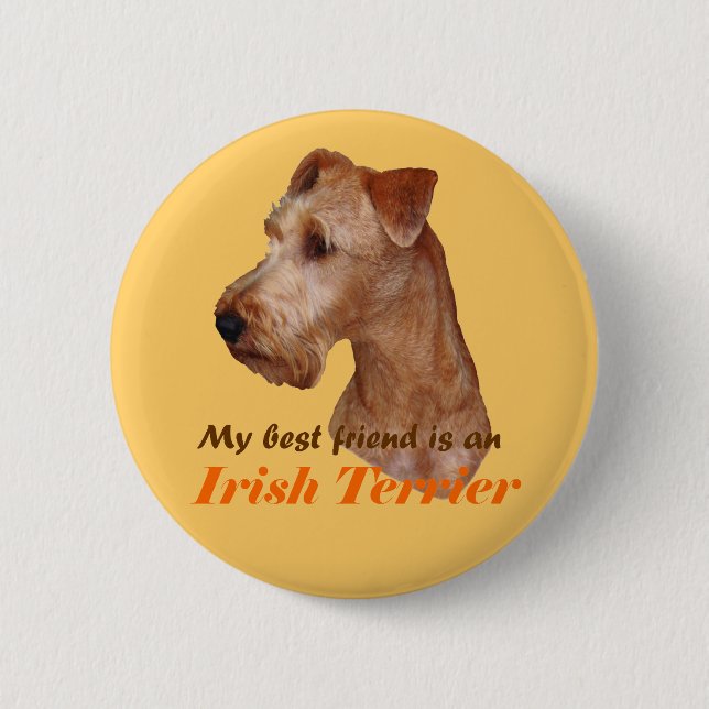 Badge Rond 5 Cm Button "Irish Terrier" (Devant)