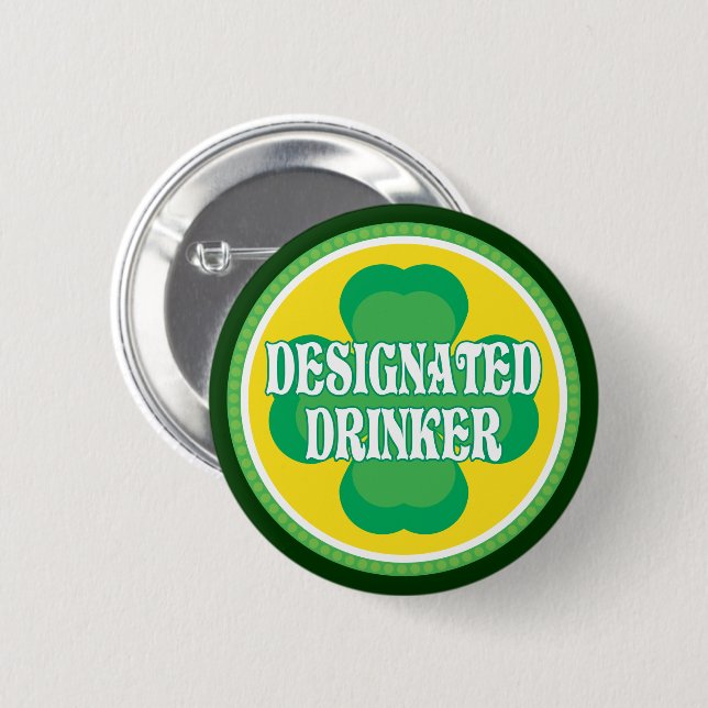 Badge Rond 5 Cm Buveur indiqué (Devant & derrière)