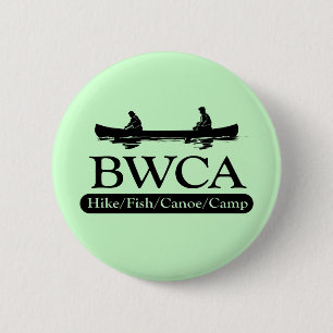 Badge Rond 5 Cm BWCA / Randonnée Fish Canoe Camp