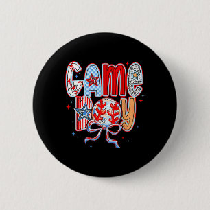 Badge Rond 5 Cm Bysebyll Jour de Match Bysebyll Coquette Nœud Mama