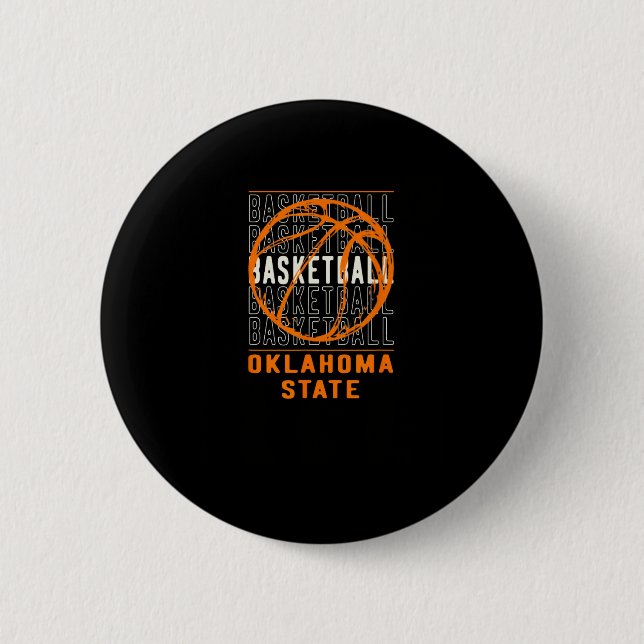 Badge Rond 5 Cm Bysketbyll Oklahoma State (Devant)