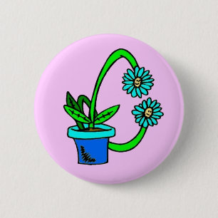 Badge Rond 5 Cm C - Bouton Monogramme Fleurs