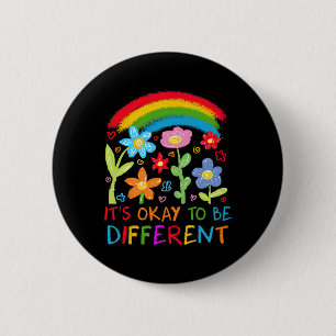 Badge Rond 5 Cm Ça Va Être Un Autisme Différent Rainbow Boho Neuro
