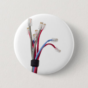 Badge Rond 5 Cm Câbles de réseau