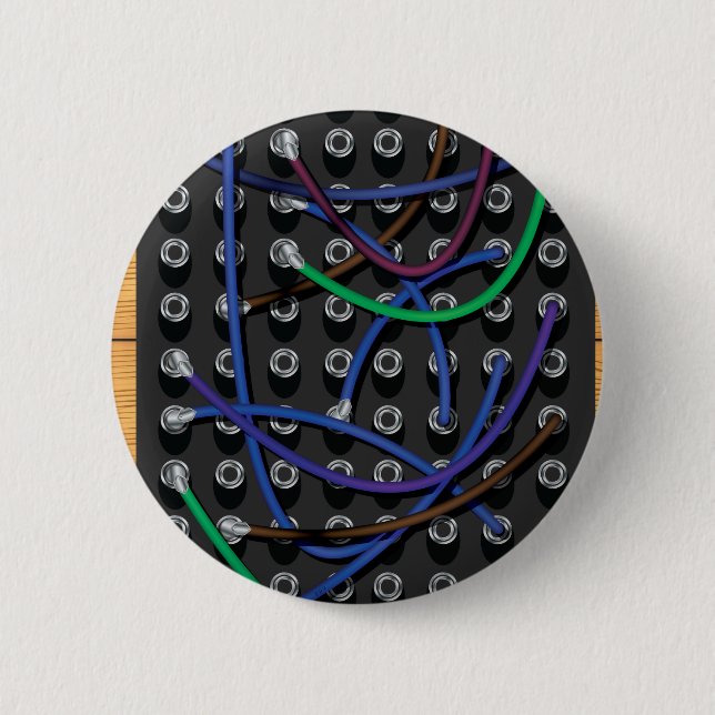 Badge Rond 5 Cm Câbles d'échange téléphonique (Devant)