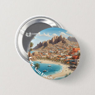 Badge Rond 5 Cm Cabo San Lucas Mexique Beach Ocean Trip