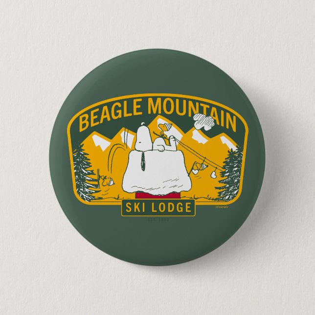 Badge Rond 5 Cm cacahuètes | Beagle Mountain Ski Lodge (Devant)