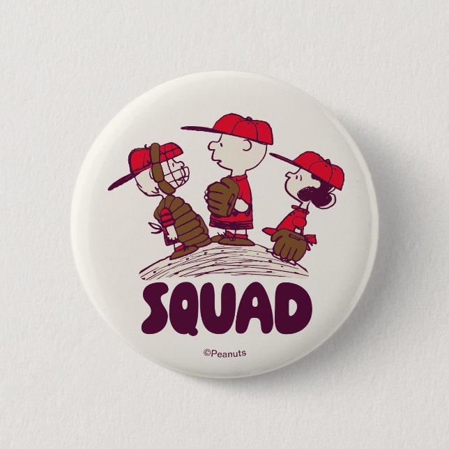 Badge Rond 5 Cm cacahuètes | Équipe de baseball (Devant)