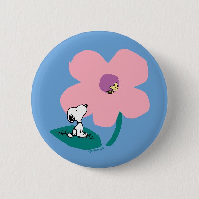 Badge Rond 5 Cm cacahuètes | Illustration Nature Rose Flower (Devant)