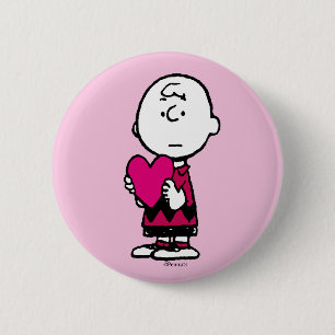 Badge Rond 5 Cm cacahuètes   Saint Valentin   Heart Charlie Brown