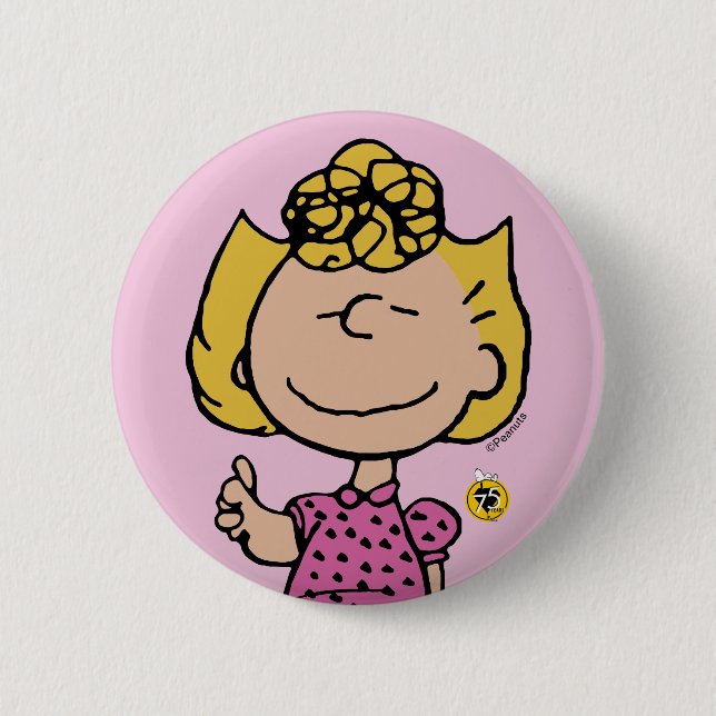 Badge Rond 5 Cm cacahuètes | Sally Super Smile (Devant)