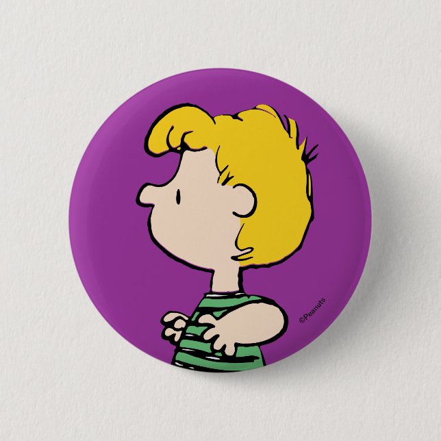 Badge Rond 5 Cm cacahuètes | Schröder loin du piano (Devant)