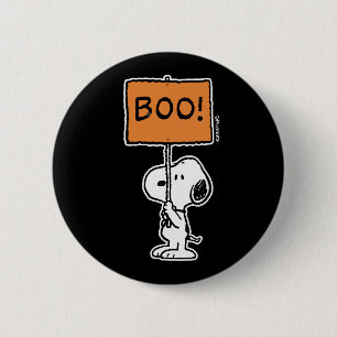 Badge Rond 5 Cm cacahuètes   Snoopy Boo !
