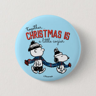Badge Rond 5 Cm cacahuètes Snoopy & Charlie Brown Winter Scarf