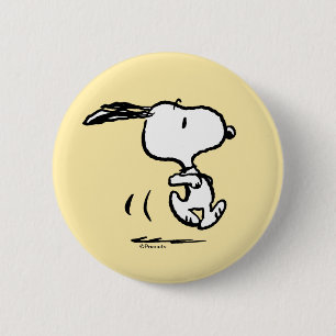 Badge Rond 5 Cm cacahuètes Snoopy Running