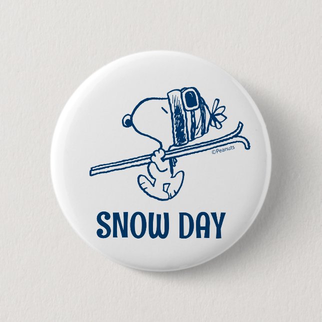 Badge Rond 5 Cm cacahuètes | Snoopy Ski Trip (Devant)