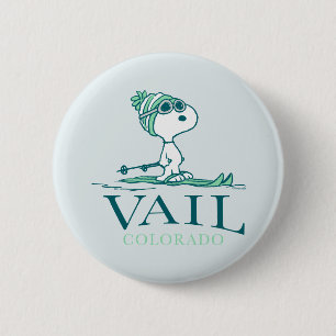 Badge Rond 5 Cm cacahuètes   Snoopy Vail Colorado