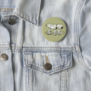 Badge Rond 5 Cm cacahuètes Snoopy Walking Tall