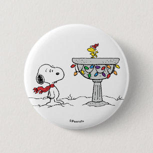 Badge Rond 5 Cm cacahuètes Snoopy & Woodstock Froid Birdbath