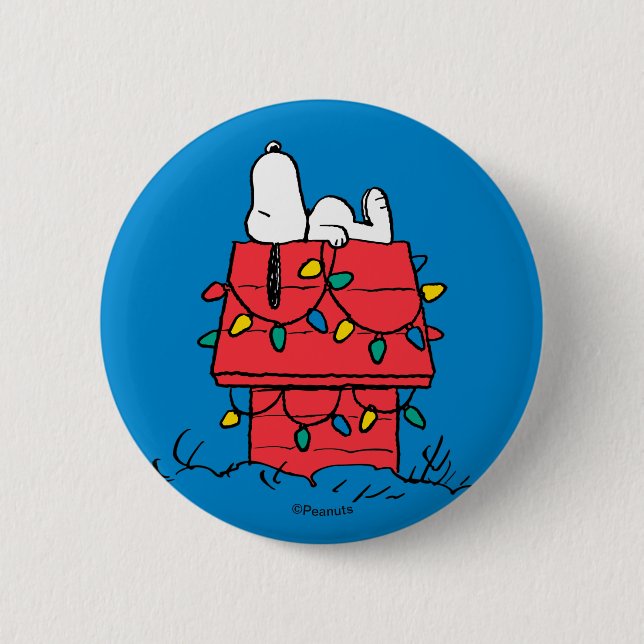 Badge Rond 5 Cm cacahuètes | Snoopy's Dog House With Lights (Devant)