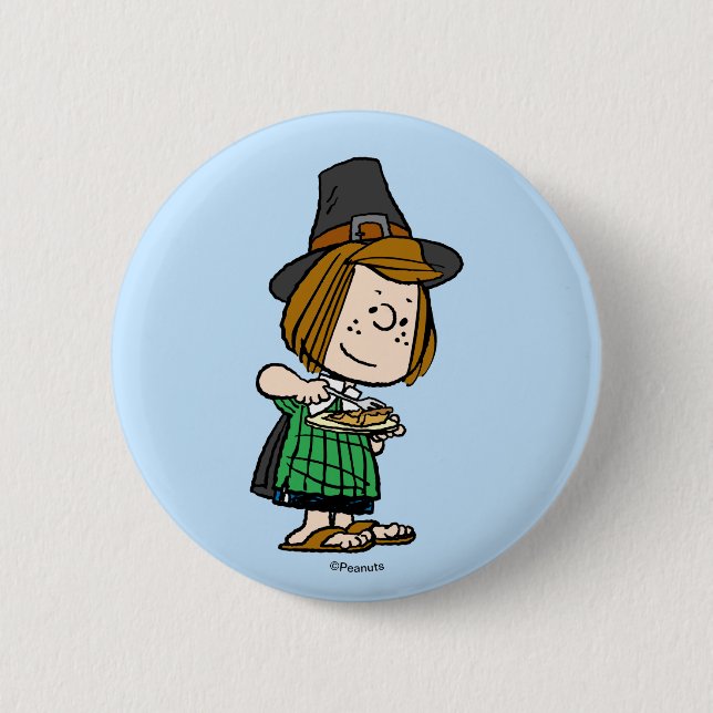 Badge Rond 5 Cm cacahuètes | Thanksgiving Pepperment Patty (Devant)