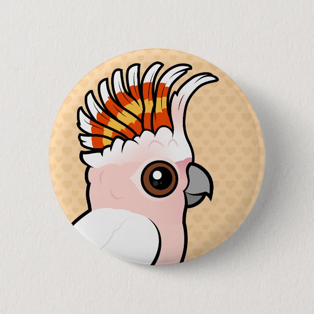 Badge Rond 5 Cm Cacatoès rose de Birdorable (Devant)