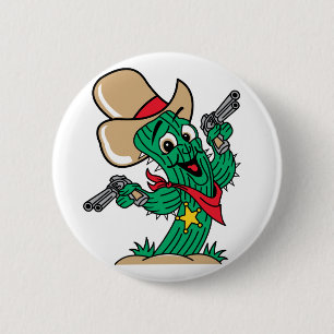 Badge Rond 5 Cm Cactus de shérif