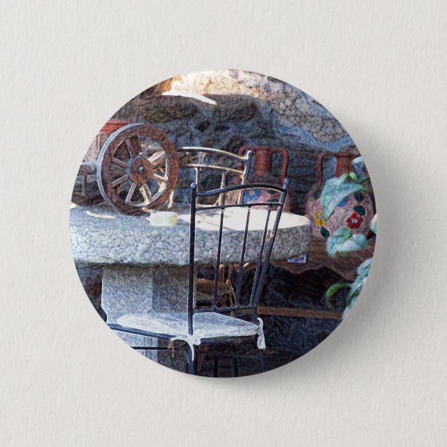 Badge Rond 5 Cm Cactus espagnol et vie morte (Devant)