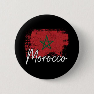 Badge Rond 5 Cm Cadeau amateur de football Maroc drapeau Maroc Mar