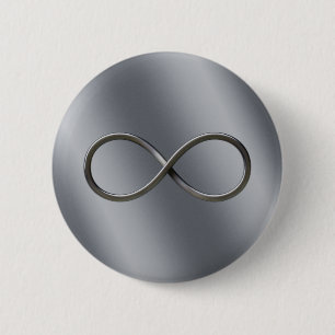 Badge Rond 5 Cm Cadeau argenté semblant nerd de maths du symbole 