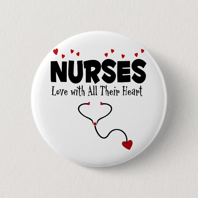 Badge Rond 5 Cm Cadeau de coeur infirmière (Devant)